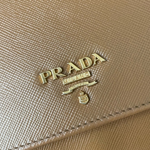 Prada Tan Brown Wallet on Chain Authentic - Picture 4 of 11
